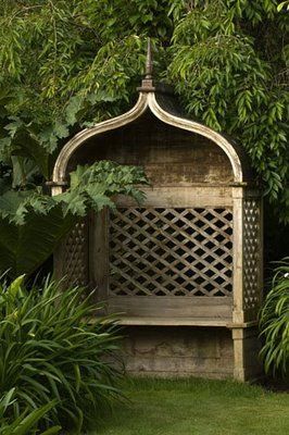 covered garden bench. great