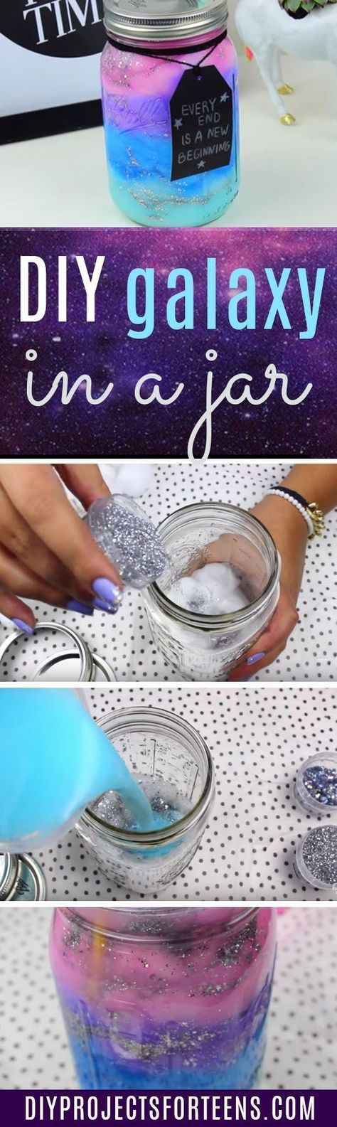 DIY Galaxy in A Jar – Bottled Nebula in A Jar – Cool Crafts and DIY Projects for Teens – Fun Gifts and Decor for Teenager, Tween