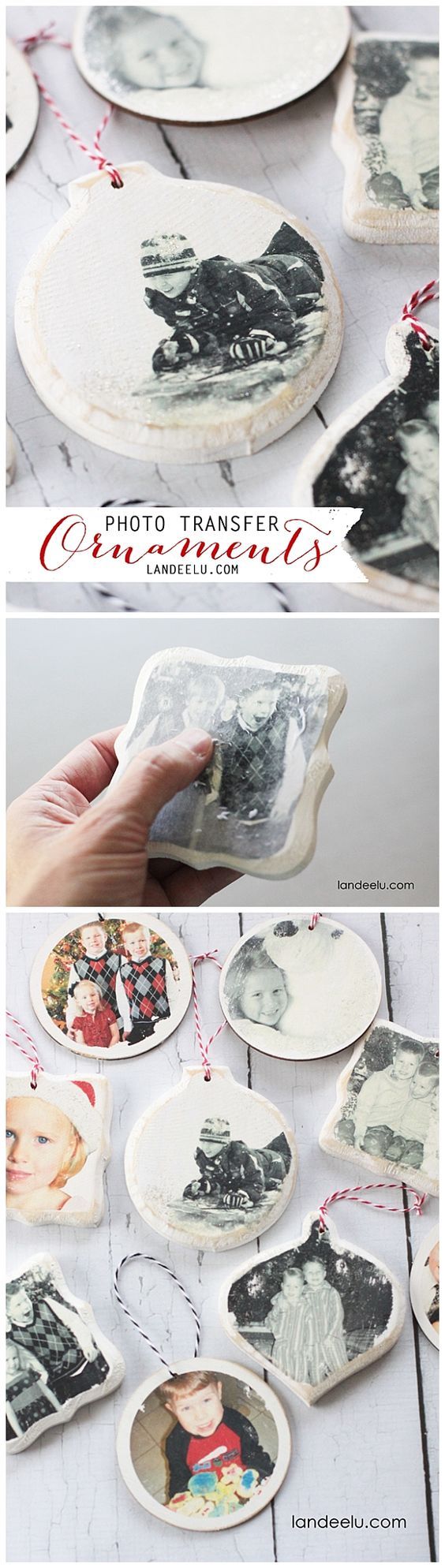 PHOTO TRANSFER CHRISTMAS ORNAMENTS -   Ideas for Photo Transfer Projects