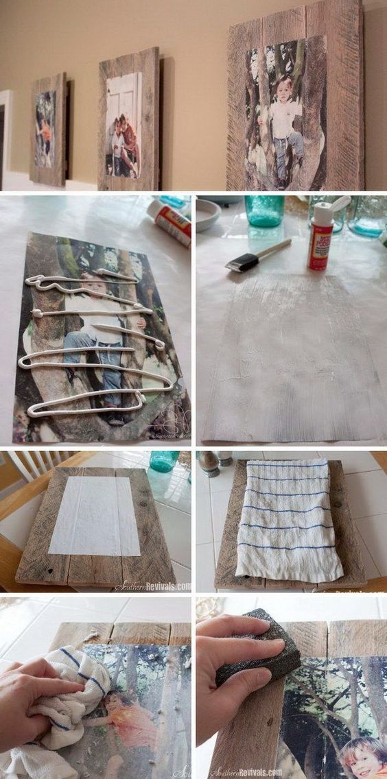 DIY PALLET PHOTO FRAMES WITH MOD PODGE PHOTO TRANSFER -   Ideas for Photo Transfer Projects