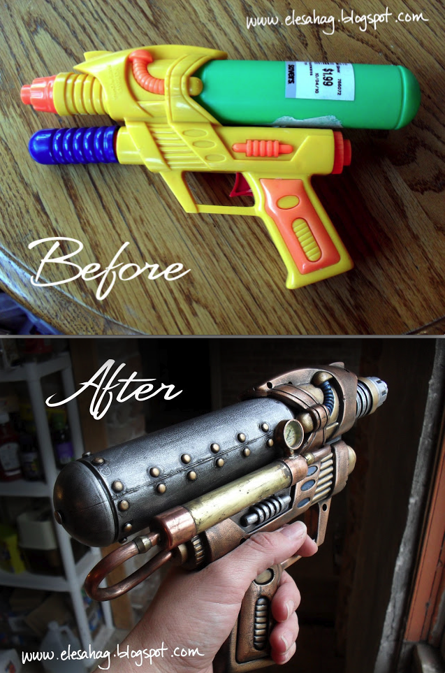 DIY steampunk gun I will def do this and prolly put it in a shadow box- great wall decor for my industrial neo Victorian theme