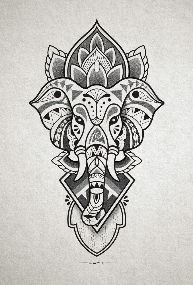Elephant head tattoo design for inner forearm. http://instagram.com/conlll http://www.facebook.com/conetree