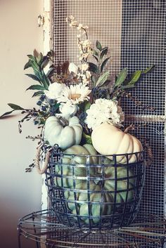 Fall decorations with pumpkins