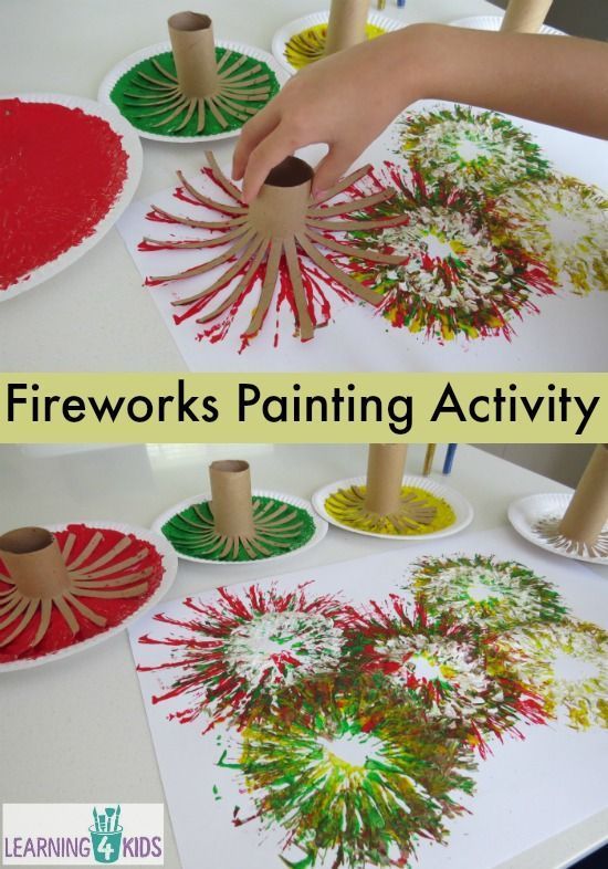 Fireworks painting activity – great new year’s or other celebrations activity.