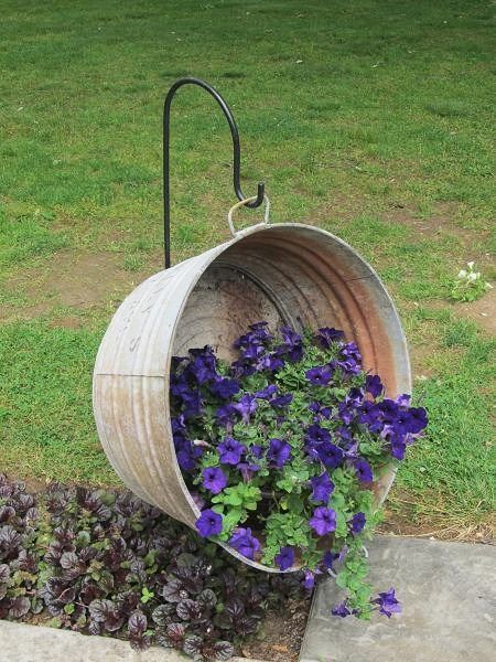 Galvanized Tub Planter and Front Porch Ideas on Frugal Coupon Living – Inspire Your Welcome This Spring! Creative Ideas for Your