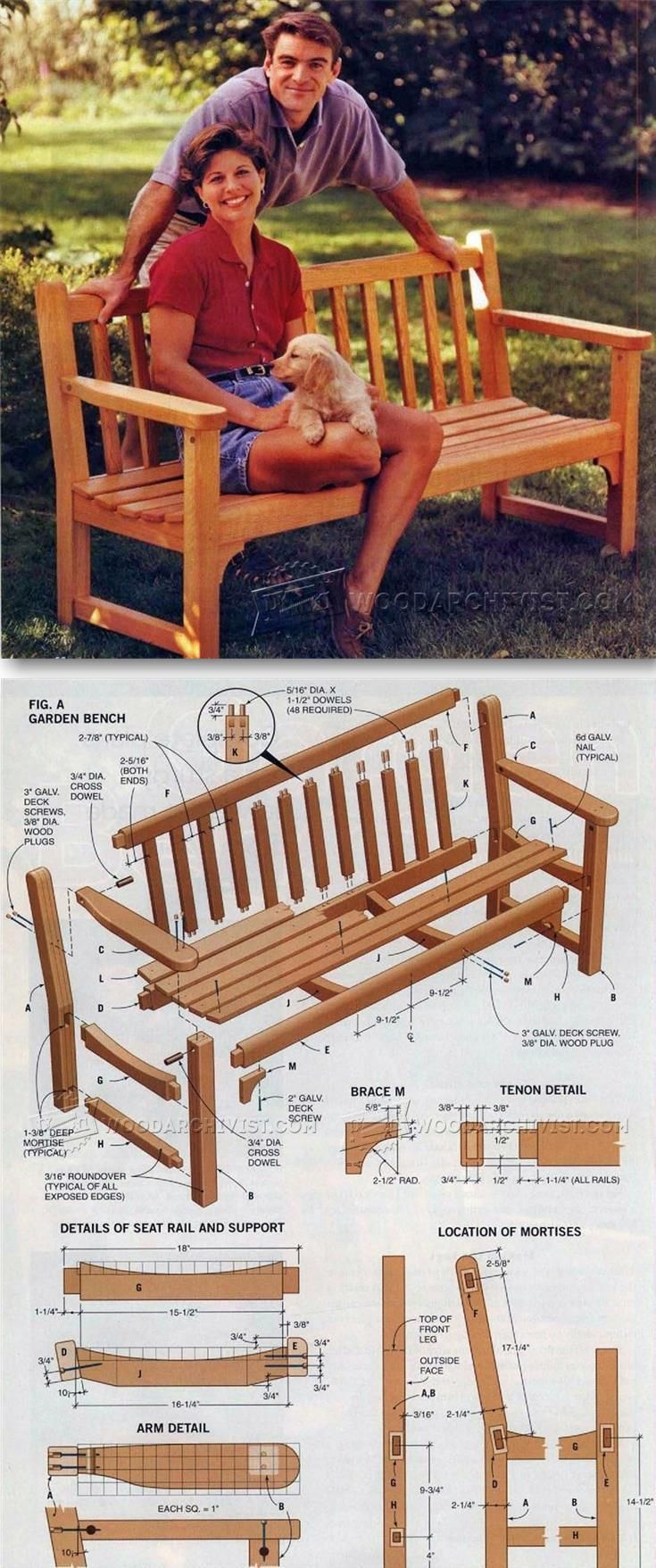 Garden Bench Plans – Outdoor Furniture Plans and Projects | WoodArchivist.com