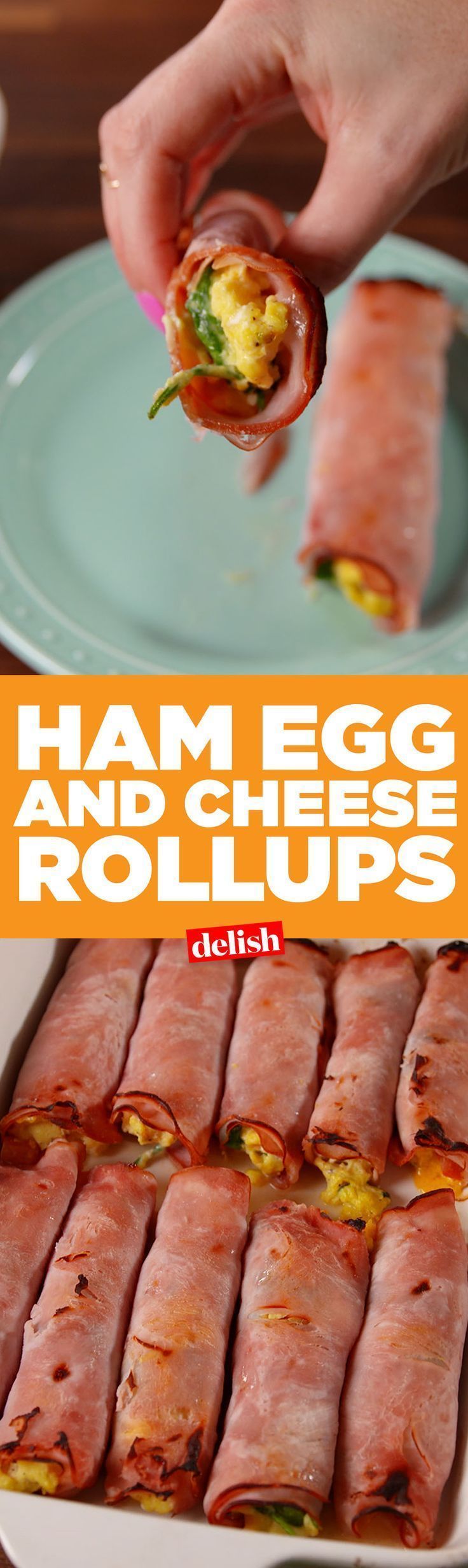 Ham, Egg & Cheese Roll-Ups are like low-carb breakfast burritos. Get the recipe on www.delish.com/.