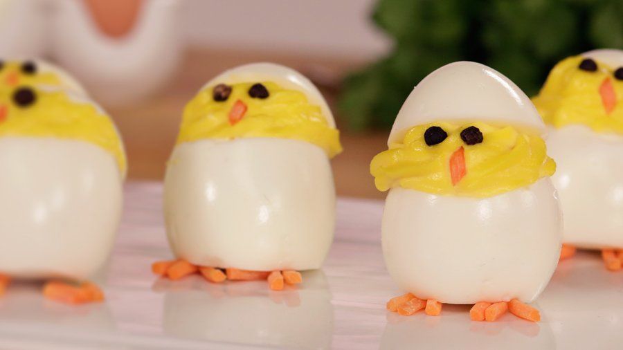 Hatch These Deviled Egg Chicks For Easter!: These hatching chick deviled eggs are the perfect dish to serve this Spring, and once