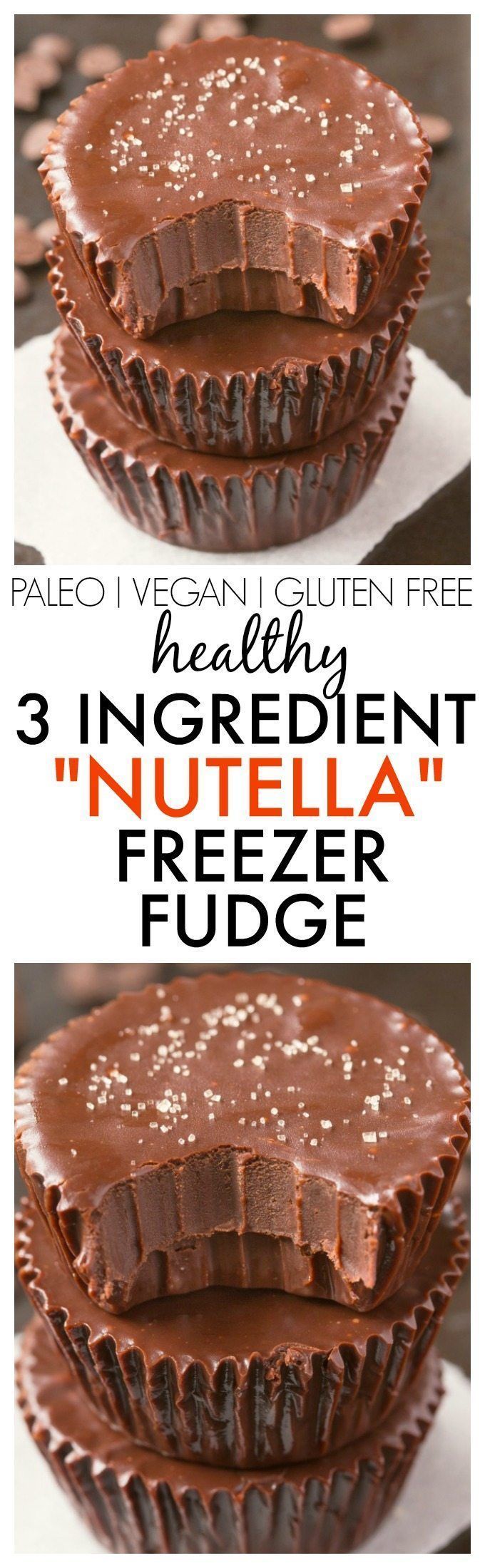 Healthy 3 Ingredient ‘Nutella’ Fudge Cups- Smooth, creamy and melt-in-your mouth fudge which takes minutes and has NO dairy,