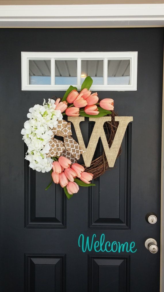 Hey, I found this really awesome Etsy listing at https://www.etsy.com/listing/223146214/tulip-wreath-monogram-wreath-spring