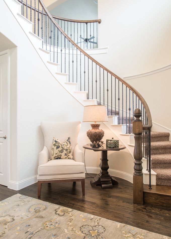 House of Turquoise: Interiors by Kathy Rollins Stairway, and pillow in chair