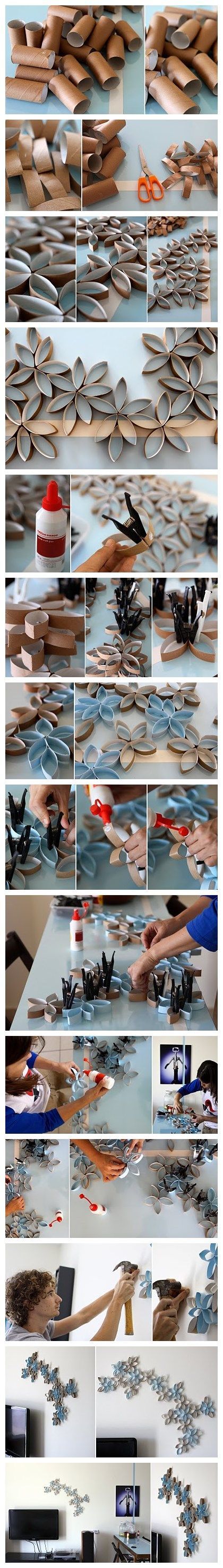 How to DIY toilet paper roll wall art project | DIY Tag