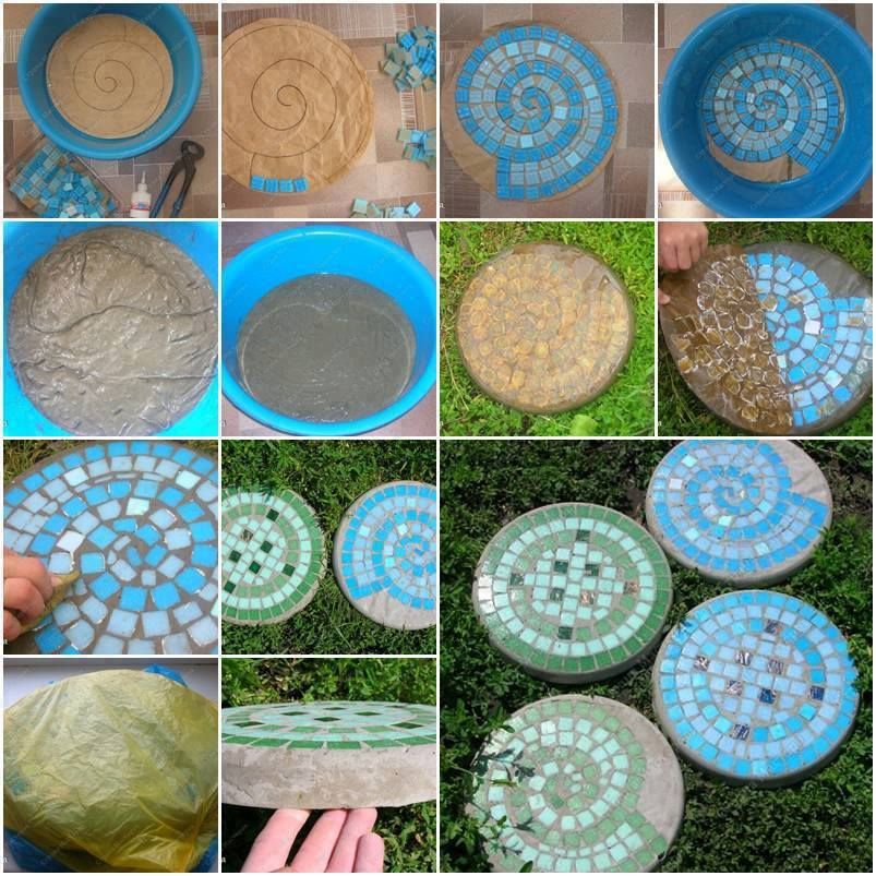 How to make Mosaic Stepping Stones step by step DIY tutorial instructions | How To Instructions