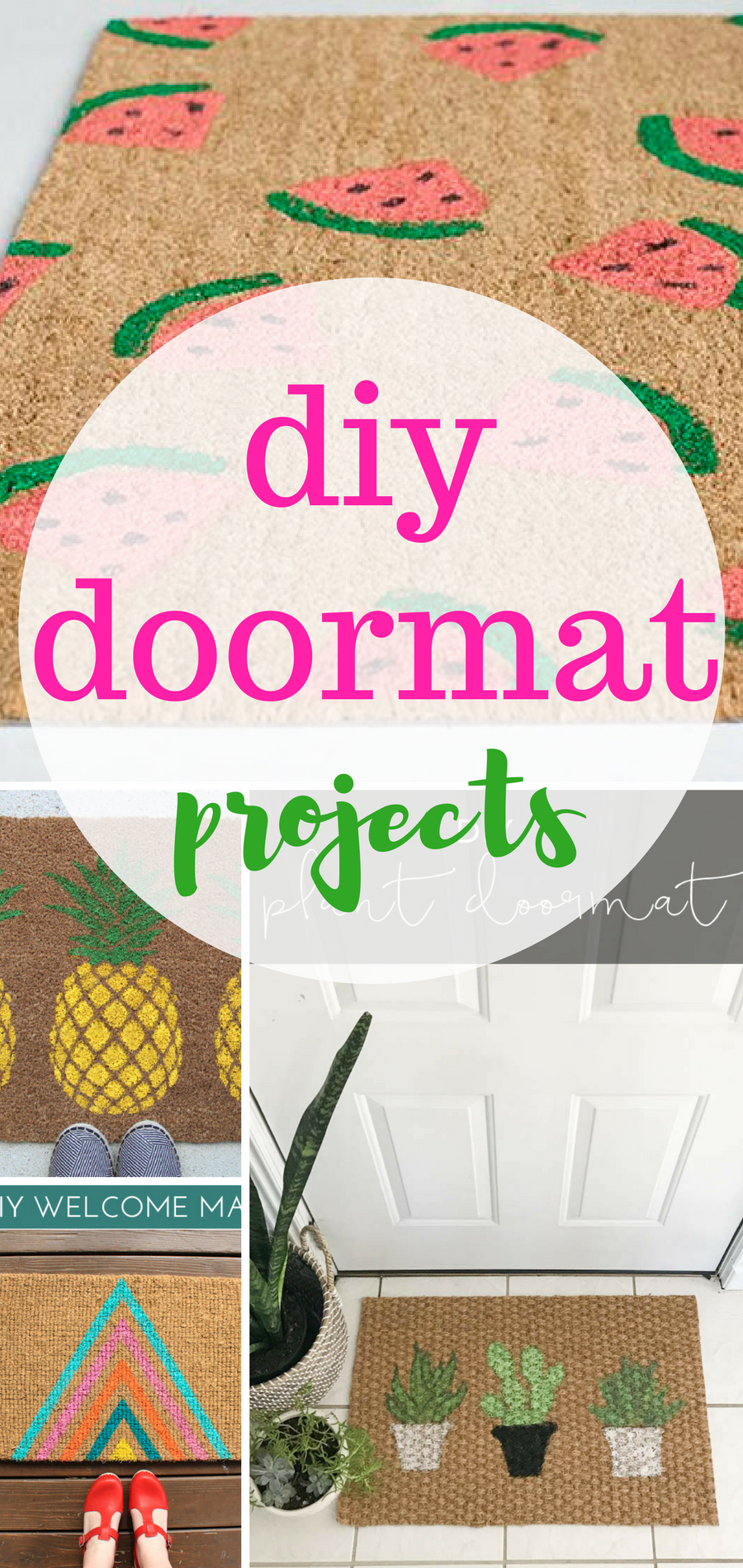 I’m dying for summer! Bring it on early with one of these bright doormat DIYs!   Summer, Projects, DIY, DIY doormat, doormat