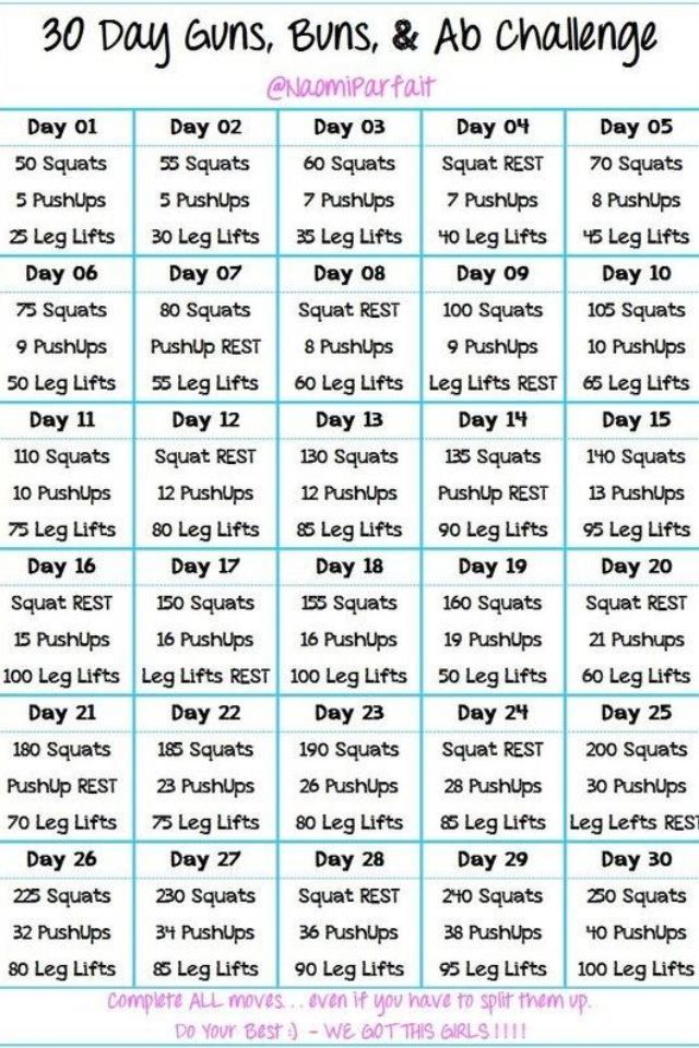 July workout – arms, buns & ab challenge Leg lifts: – like on back and either rotate legs up to bent knee then straight leg, or