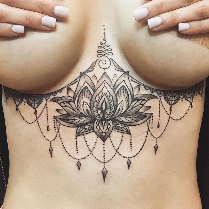 Lotus sternum tattoo