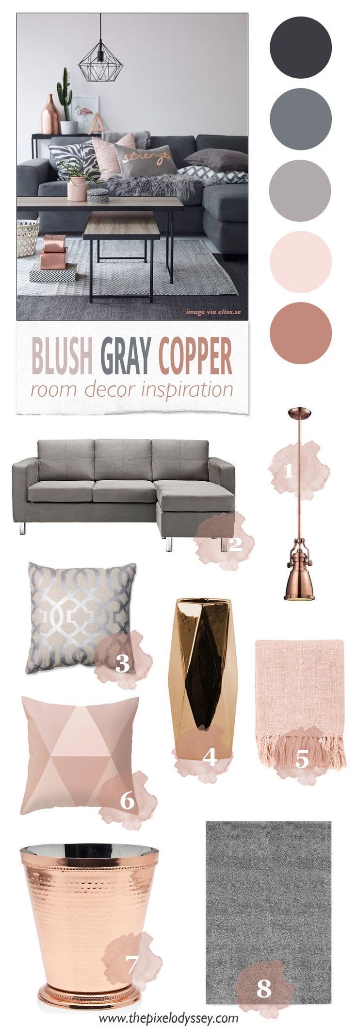 nice Blush Gray Copper Room Decor Inspiration – The Pixel Odyssey by www.top-100-home-…