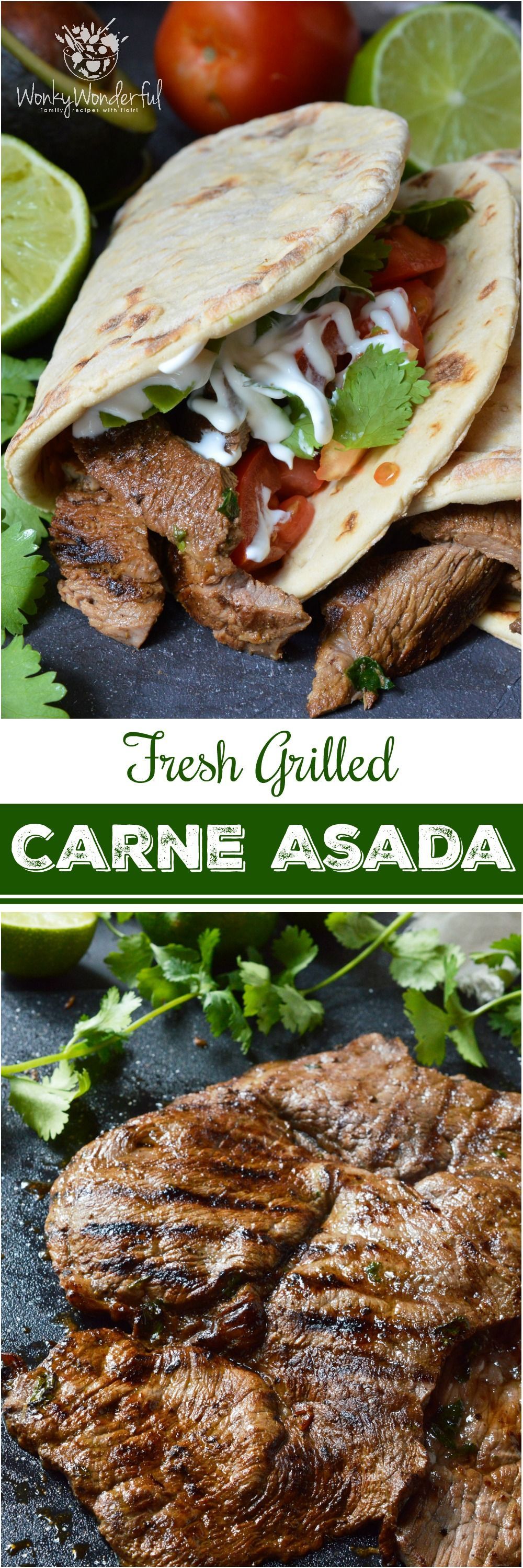 Nothing beats a great Carne Asada Recipe for the summertime grill season! This Carne Asada is made with thinly sliced round tip