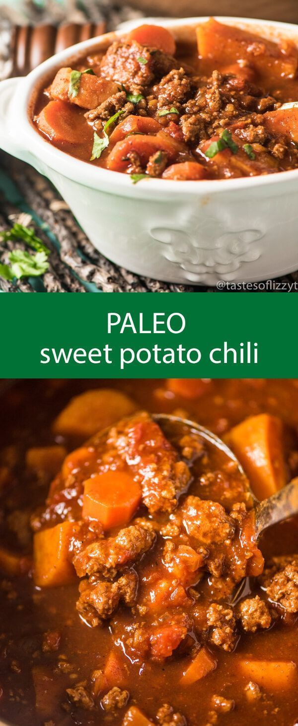 paleo sweet potato chili / whole30 chili recipe / spicy chili / slow cooker chili / healthy chili / gluten free / grain free /