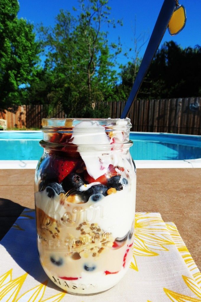 PB and Ps Breakfast Jar Parfait- not sure why but everything looks better in a jar
