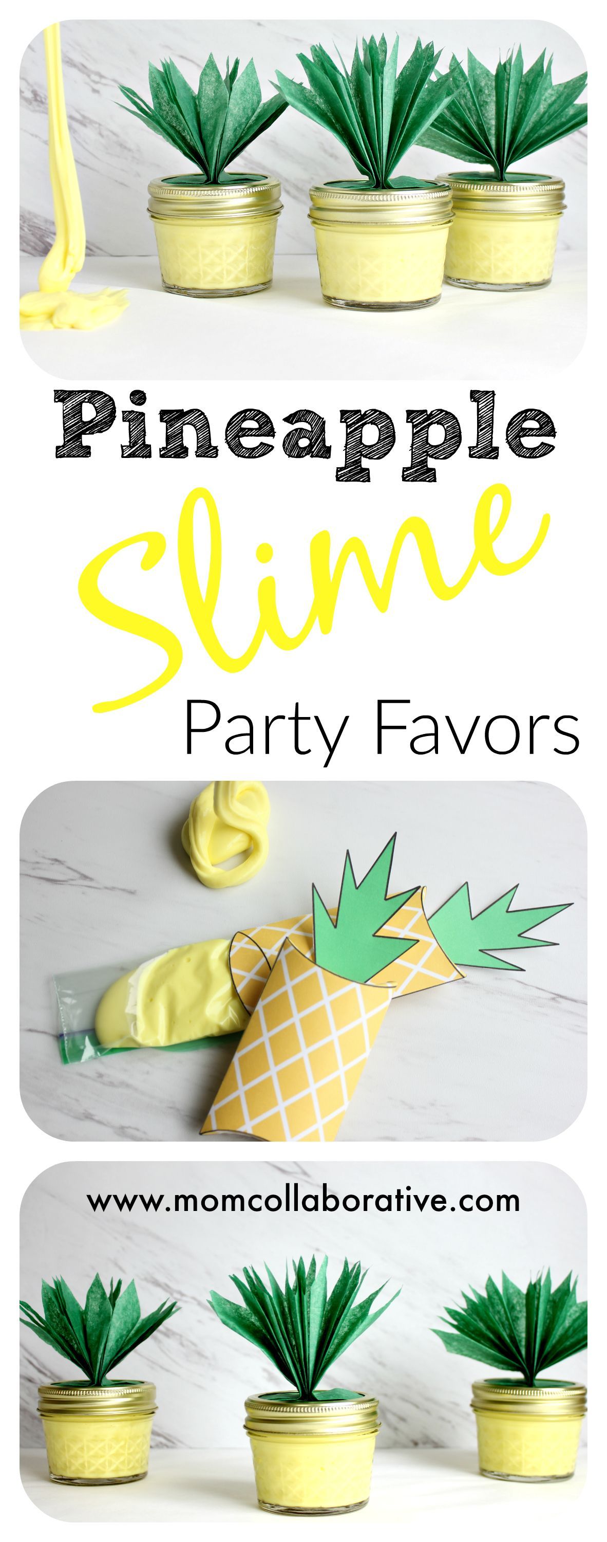 Pineapple Slime Party Favors Sensory Play DIY
