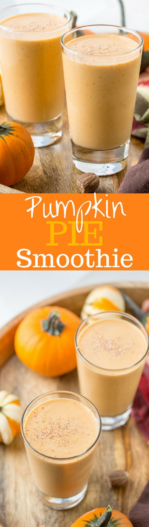 Pumpkin Pie Smoothie – Thick, rich, healthy and creamy, and it tastes like pumpkin pie in a glass. The perfect pumpkin pie craving