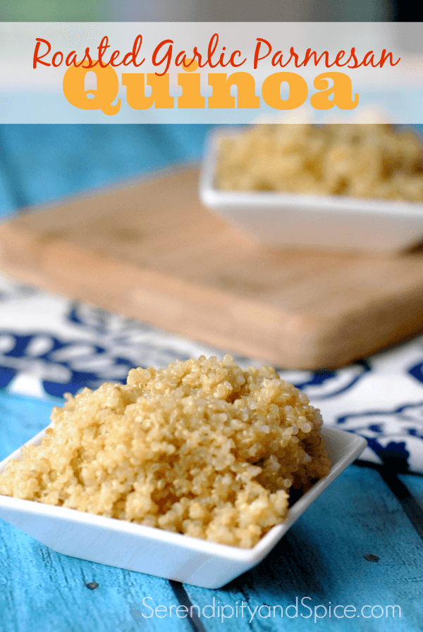 Roasted Garlic Parmesan Quinoa Recipe…the easiest way to make quinoa. So delicious and perfect for quinoa newbies!