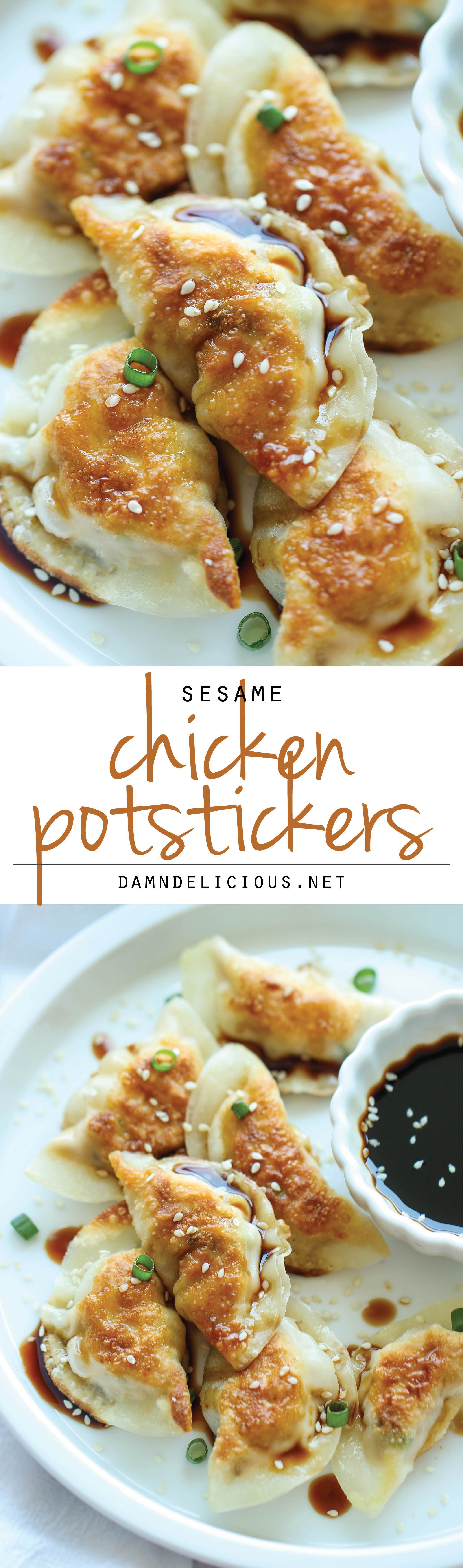 Sesame Chicken Potstickers – These are unbelievably easy to make. And theyre freezer-friendly too, perfect for those busy