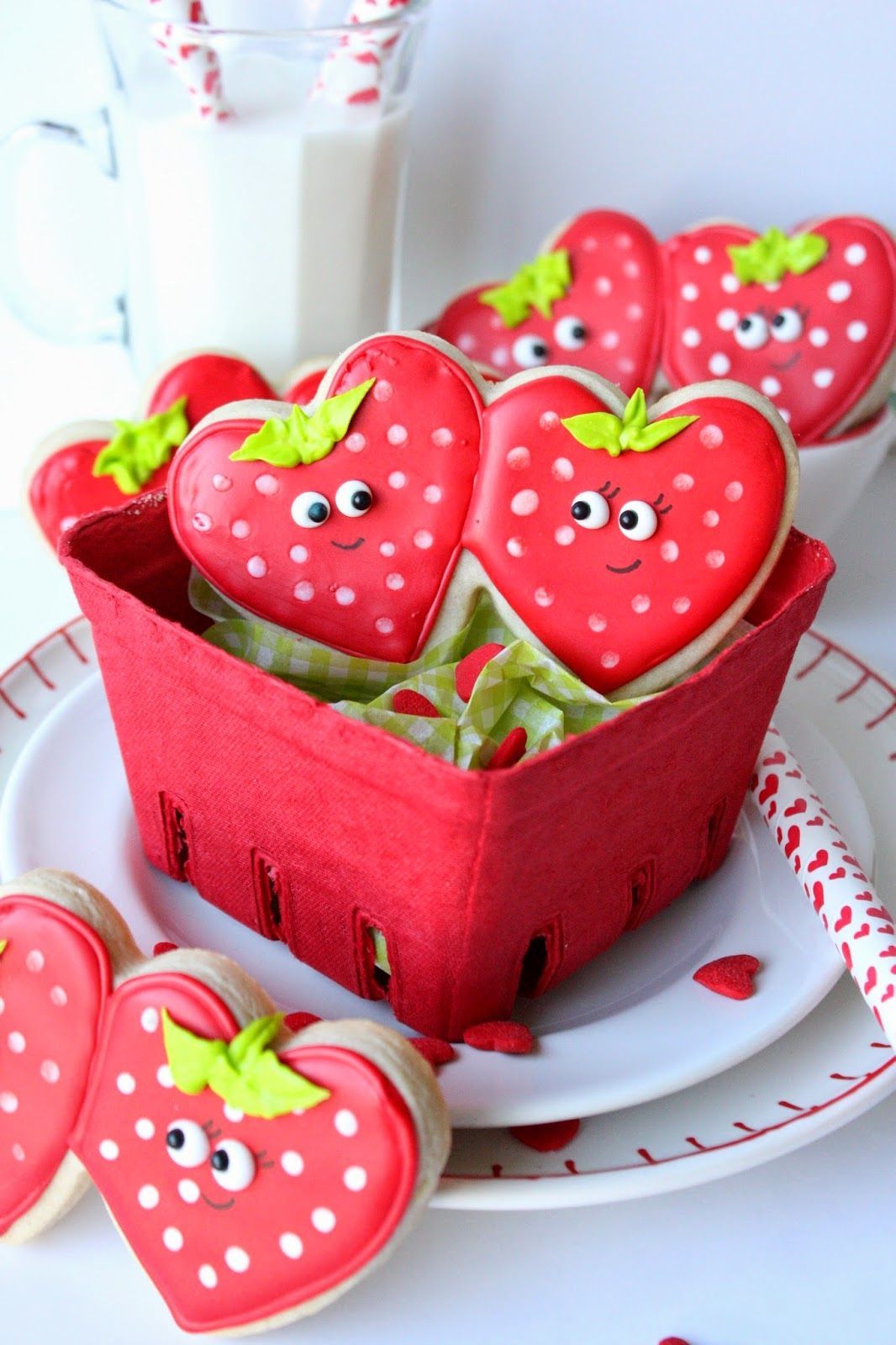 Strawberry Sweetheart Cookies by Munchkin Munchies.