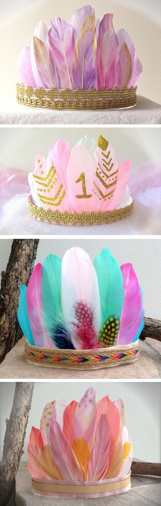Sunset Feather Crown – Fits Baby Girl , Child , Adult , Girls Feather Headdress