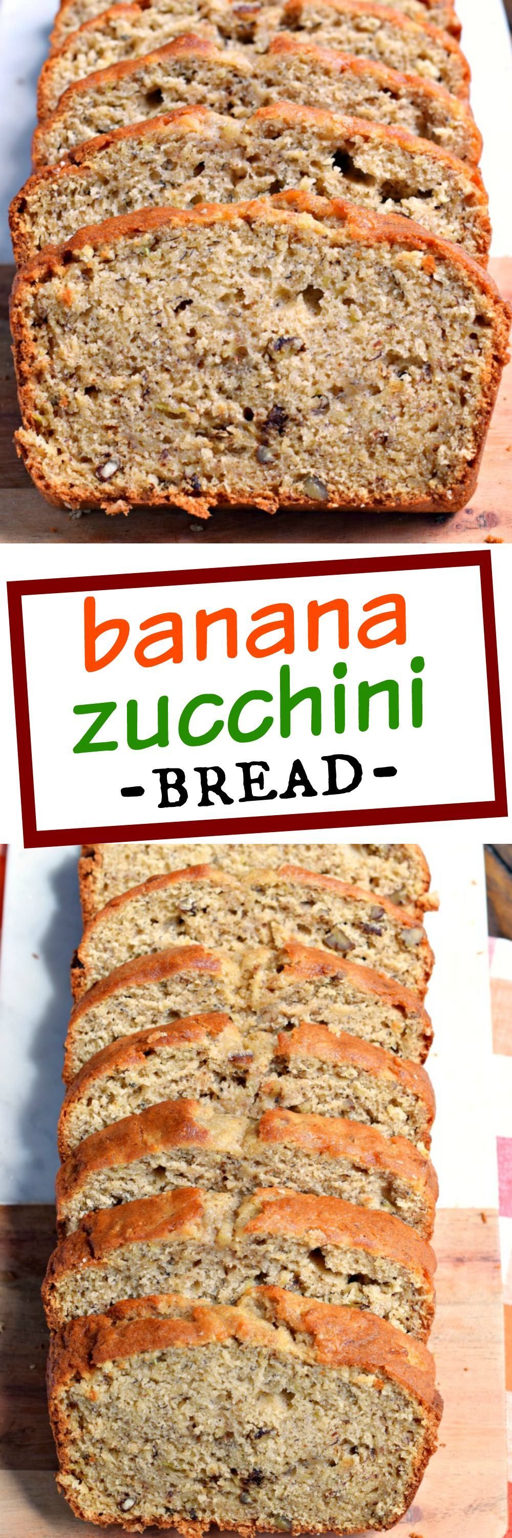 Sweet and nutty, this Banana Zucchini Bread is a great breakfast or dessert. With two loaves coming out of the oven, it’s perfect