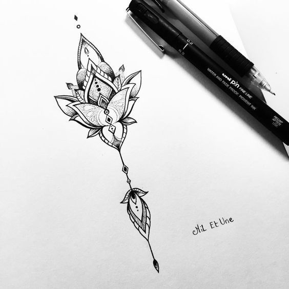Tattoo • Flower • Drawing •