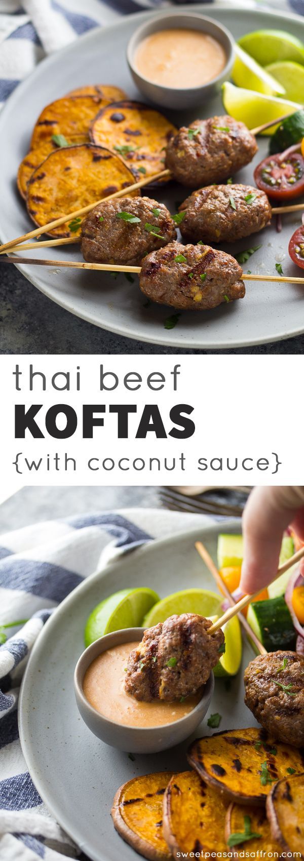 Thai Beef Koftas with Coconut Sauce, ready in 30 minutes! @sweetpeasaffron