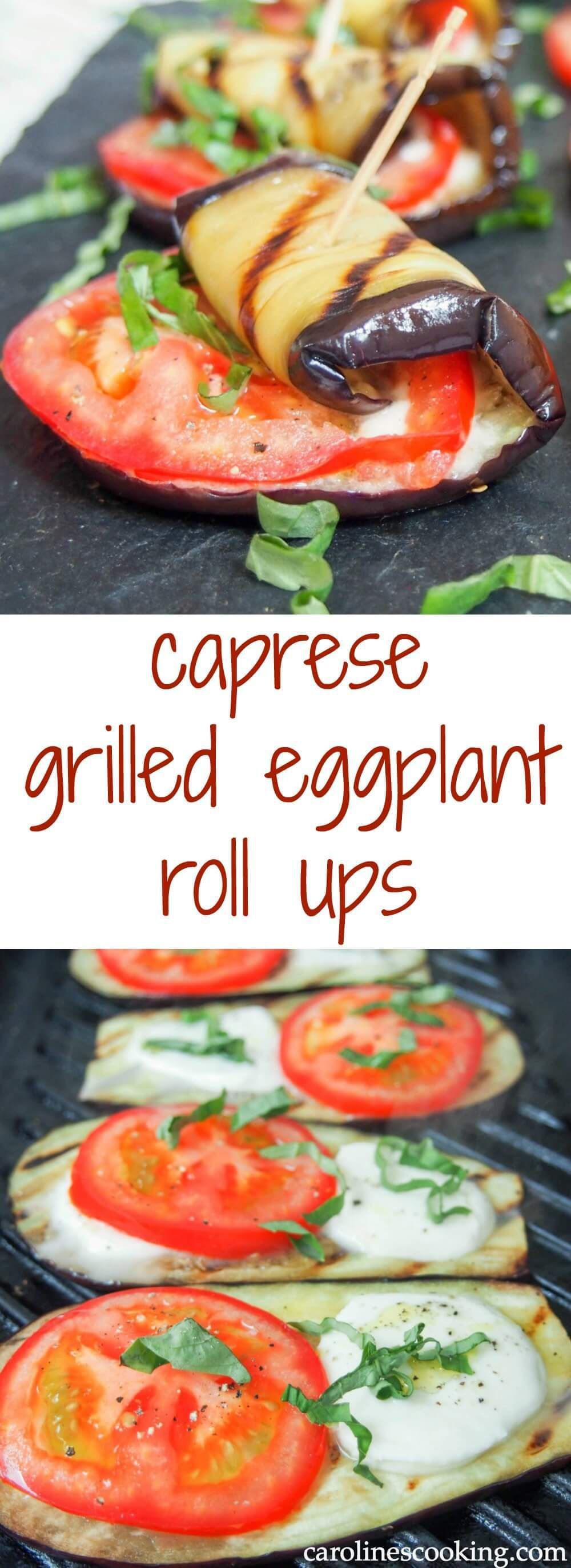 These caprese eggplant roll ups are easy to make and make a great appetizer or snack. Great fresh flavors fro the basil and