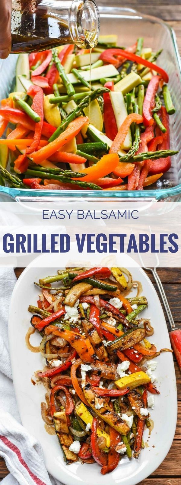 These Easy Balsamic Grilled Vegetables with Goat Cheese use the best summer produce to make a sweet and tangy side dish with the