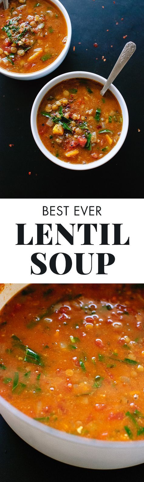 Healthy, Mediterranean-flavored lentil soup