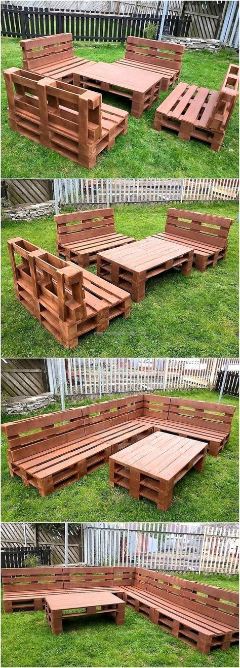 This idea of creating upcycled wood pallets garden furniture requires a little bit of time and effort because the pallets need to
