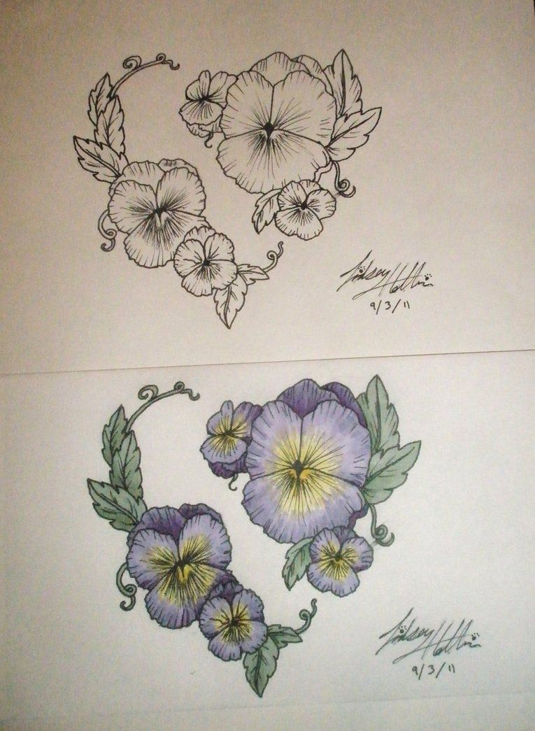 This the inspiration for my tattoo idea.  Not exactly like this, but this is what got me started.    Pansy Heart Design by