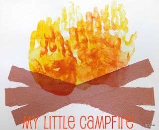 Tippytoe Crafts: camping Hand print Campfires