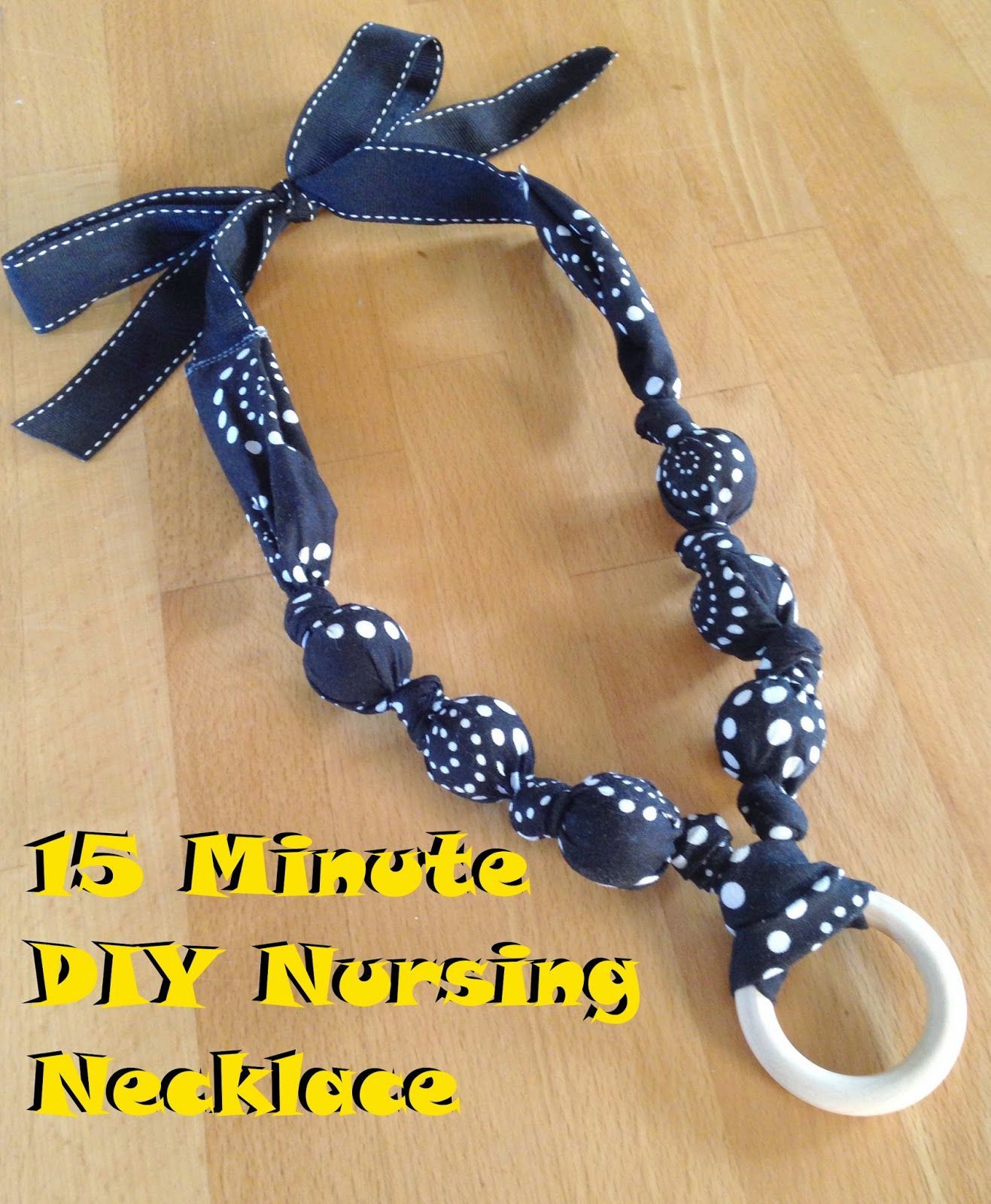Traxel Time: 15 Minute DIY Nursing Necklace – a comfortable necklace for breastfeeding babies to hold or pull on while they eat.
