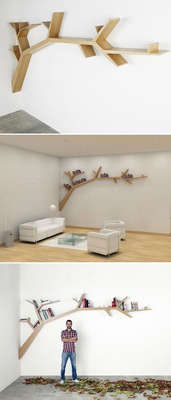 Tree shelves by Olivier Dollé (via bemlegaus)