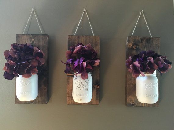 Wall Sconce | Individual Mason Jar Sconce | Flower Vase Mason Jar ... -   Mason Jar Sconce Ideas