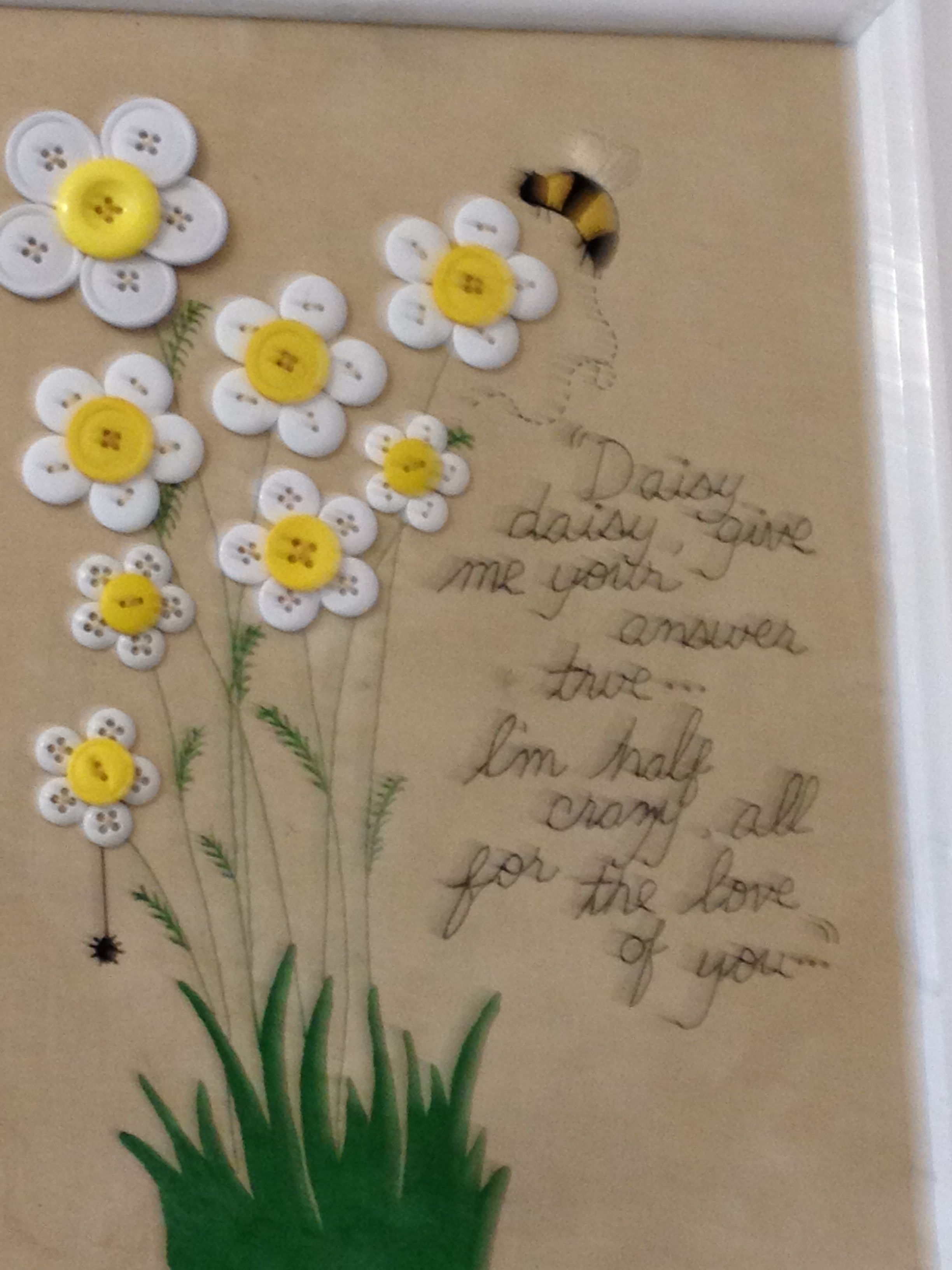 Umm…  Don’t like the weird poem.  But LOVE the daisies!