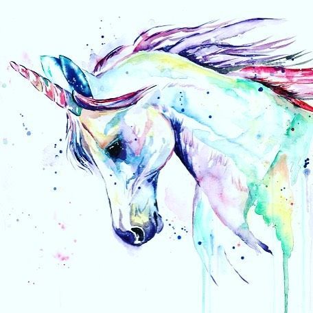 Unicorn watercolor by Lisa Whitehouse