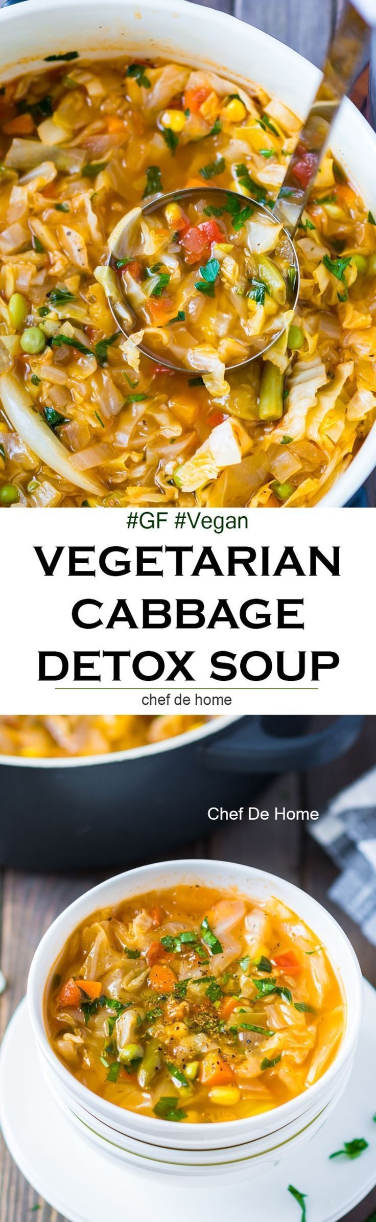 Vegetarian Cabbage Soup An easy and healthy vegetarian cabbage soup for soup detox diet. This soup is so flavorful you will not