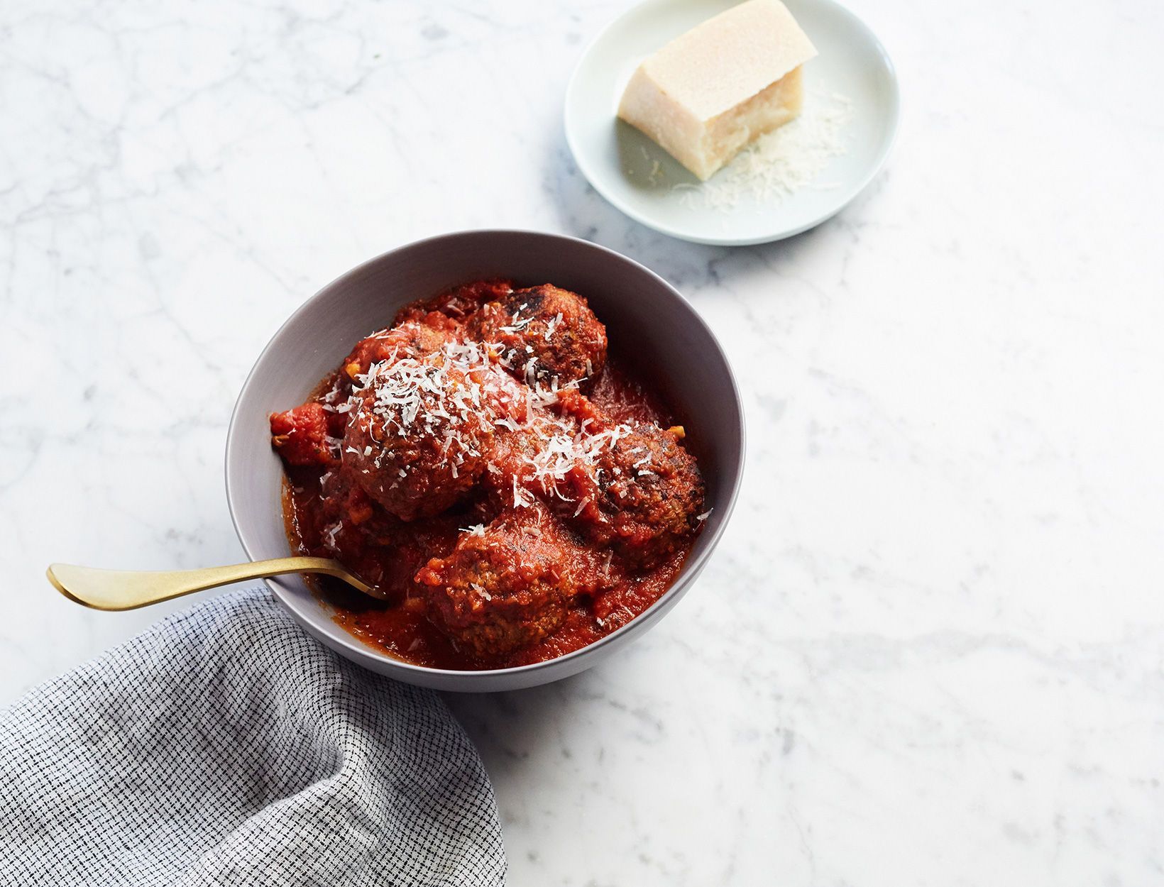 Veggie meatballs can be kind of a bummer but these ones, loaded with roasted veggies and lots of parm, are insanely good. You can