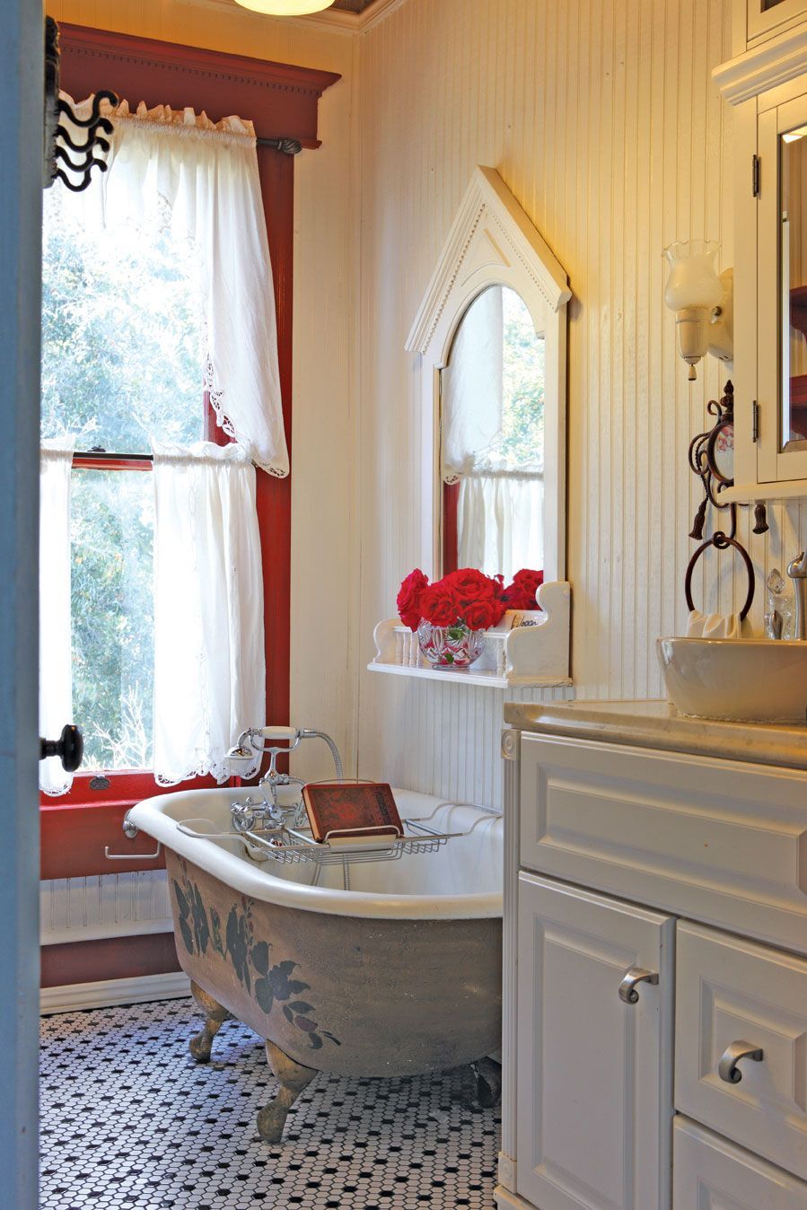 Victorian farmhouse bath- Victorian Home Magazine