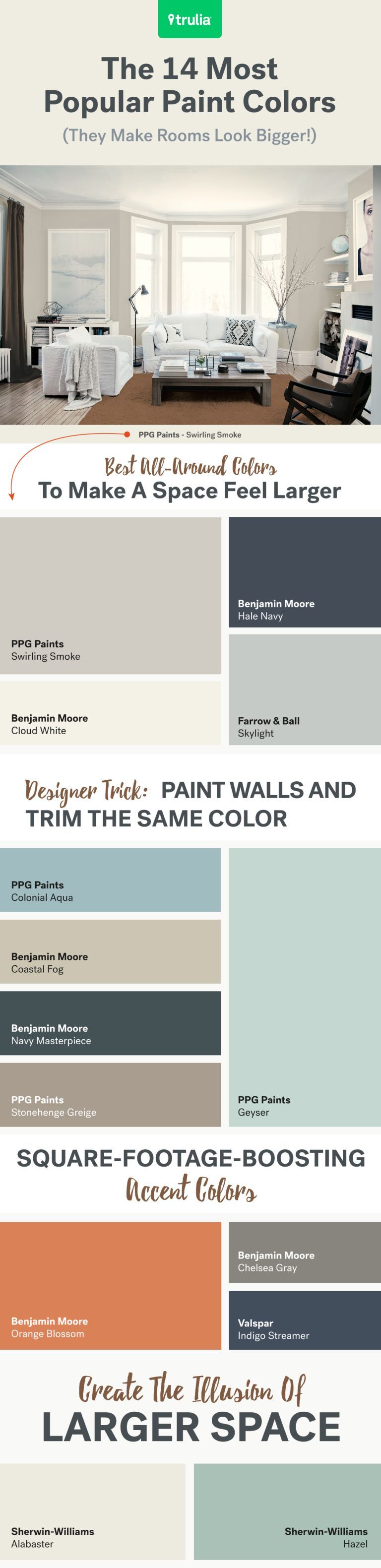 Virtually expand your square footage with these popular hues. There are some hard and fast rules when it comes to interior design.
