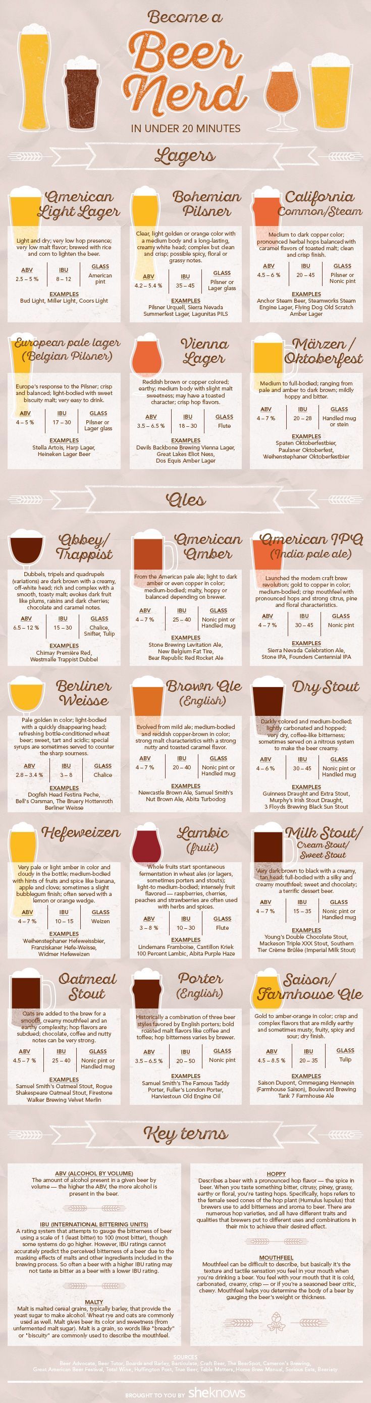 Your guide to good beer, proper glassware and talking like a connoisseur – Infographic and design made for