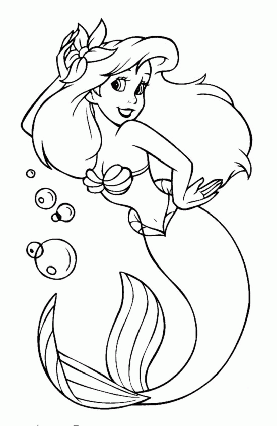 20 Amazing Little Mermaid Coloring Pages For Your Little Ones: Kids love cartoon and they totally get involved when they see them